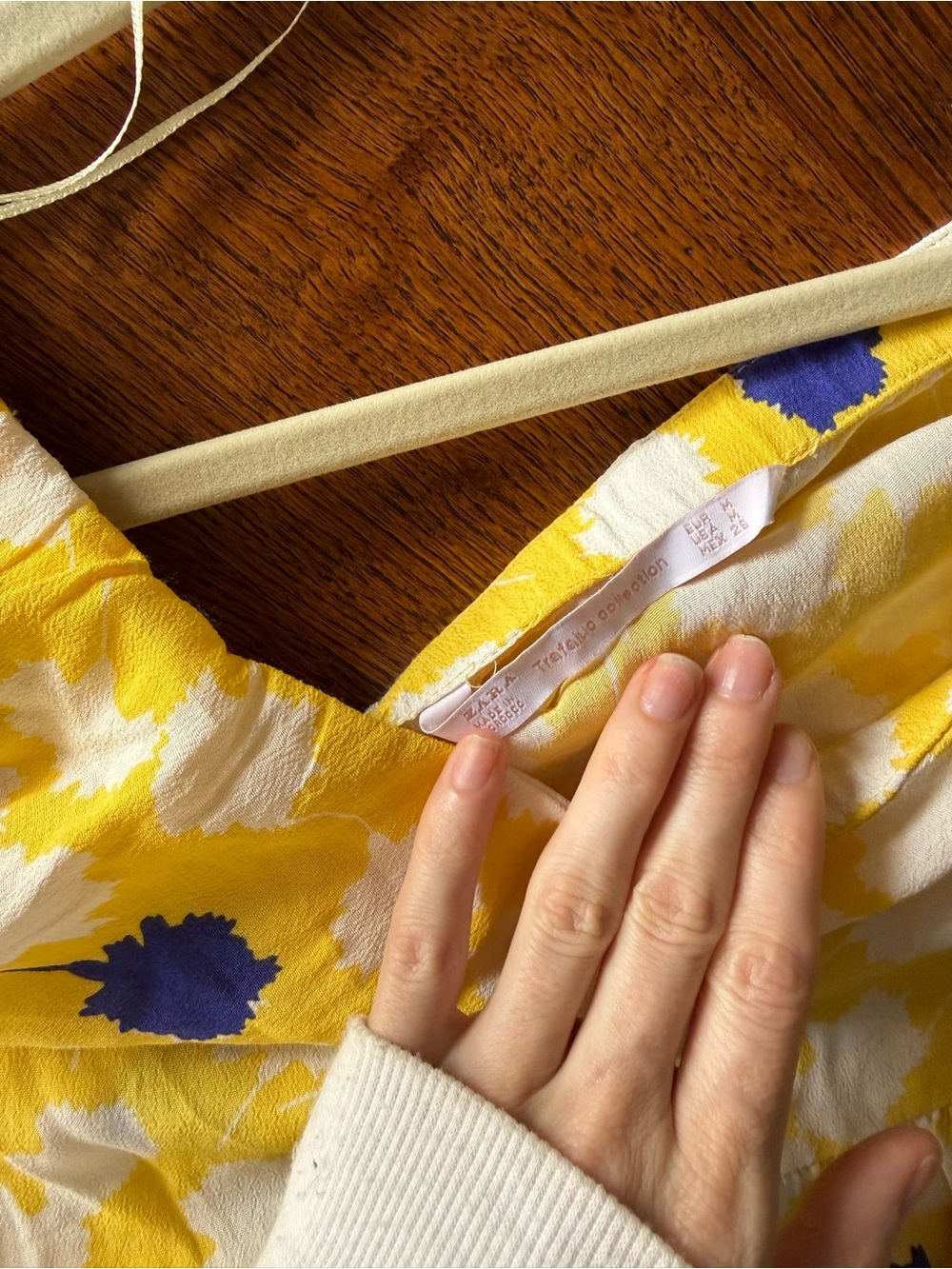 Zara Yellow White Floral Ruffle Off-Shoulder Top - Picture 3 of 4